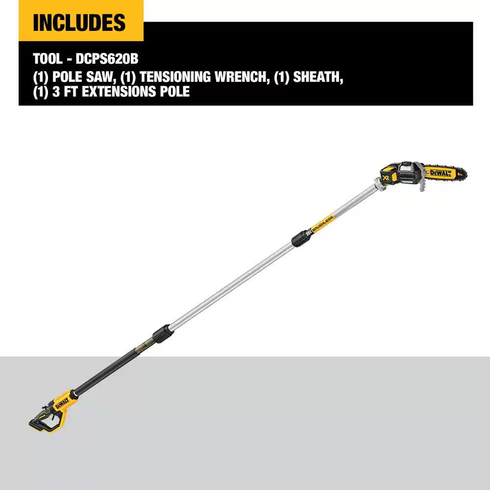 20V MAX 8In. Brushless Cordless Battery Powered Pole Saw (Tool Only)