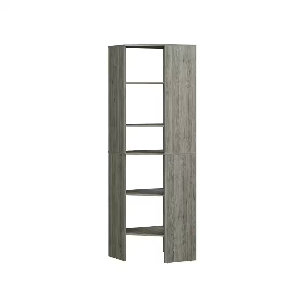 Style+ 25 In. W White Corner Wood Closet Tower