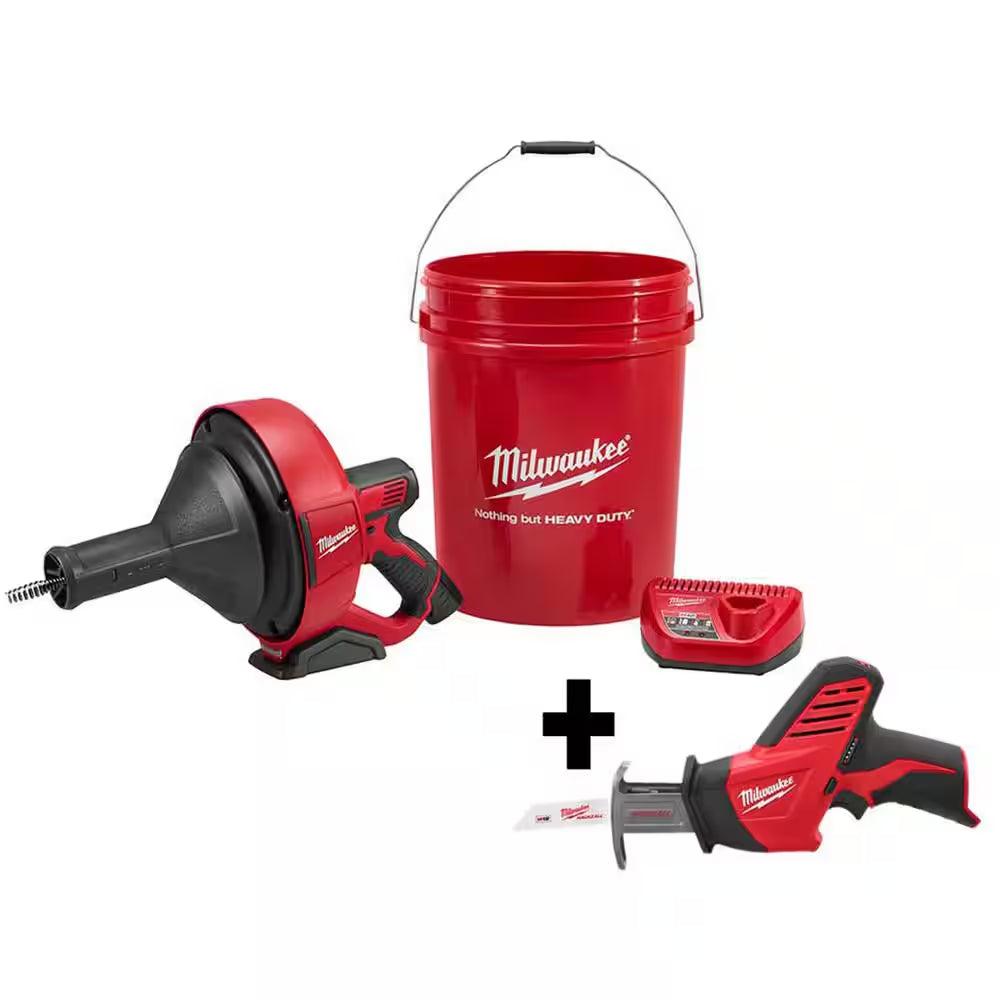 M12 12V Lithium-Ion Cordless Auger Snake Drain Cleaning Kit M12 with 2.0Ah Battery