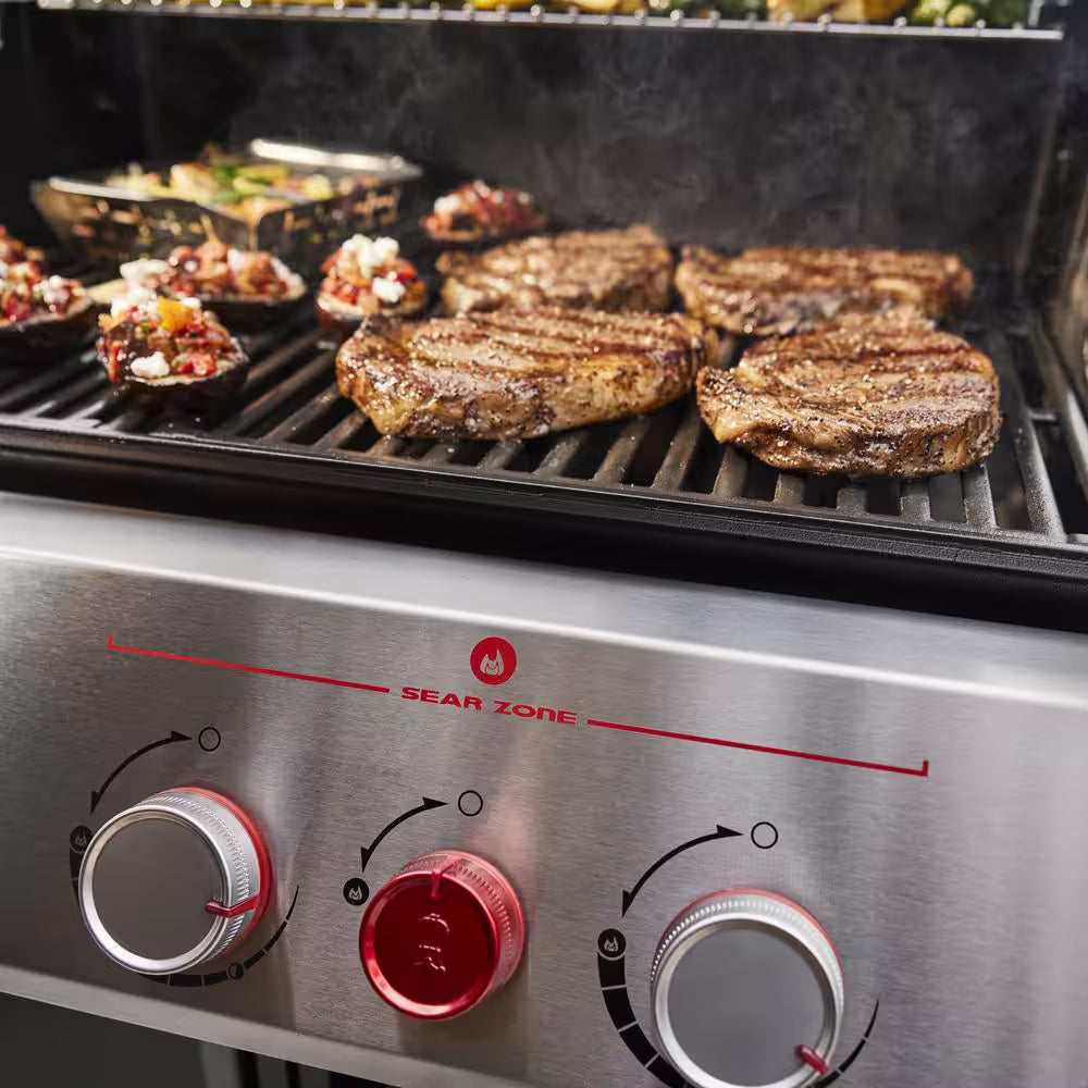 Genesis E-325 3-Burner Liquid Propane Gas Grill in Black with Large Sear Zone