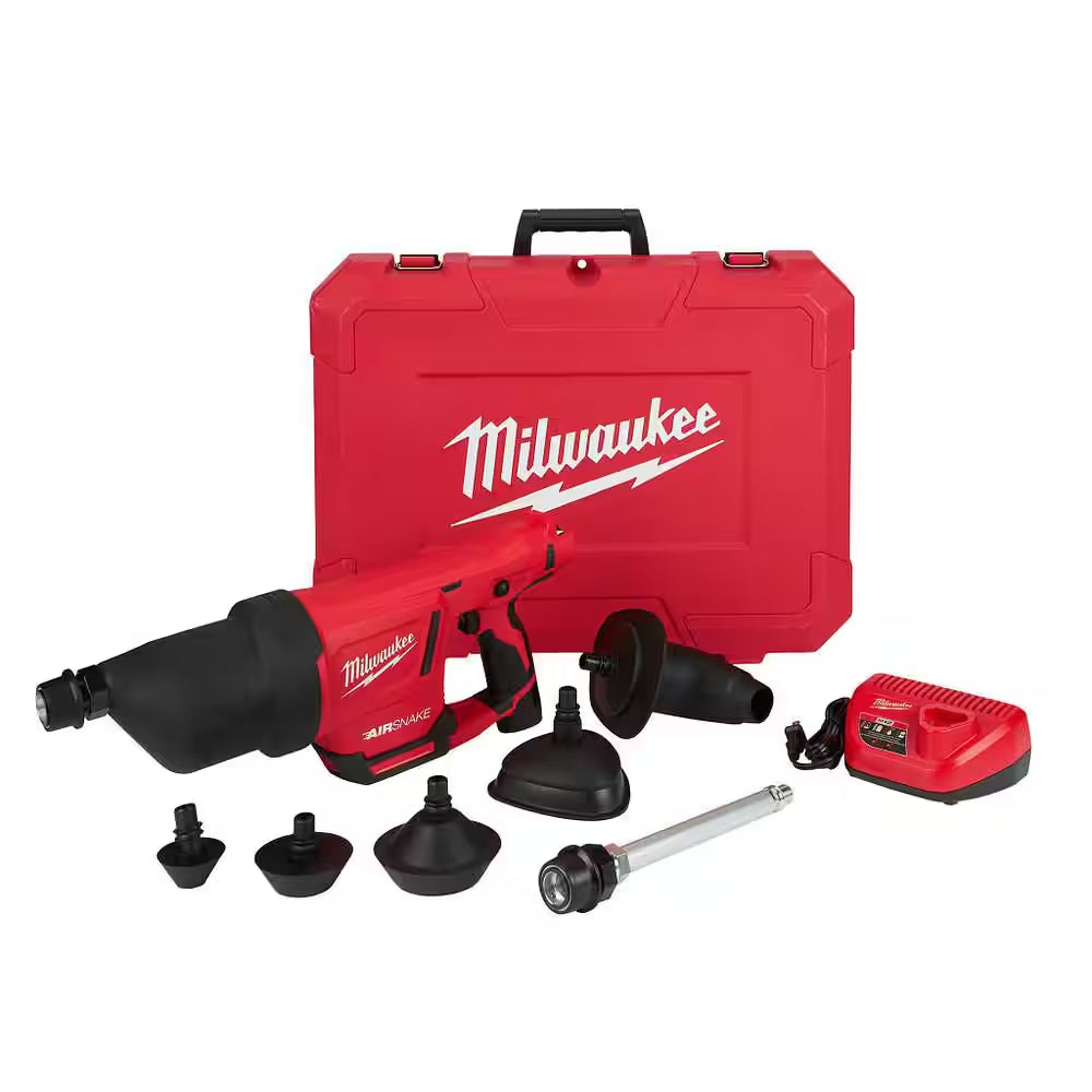 M12 12V Lithium-Ion Cordless Drain Cleaning Airsnake Air Gun Kit with M12 HACKZALL Reciprocating Saw
