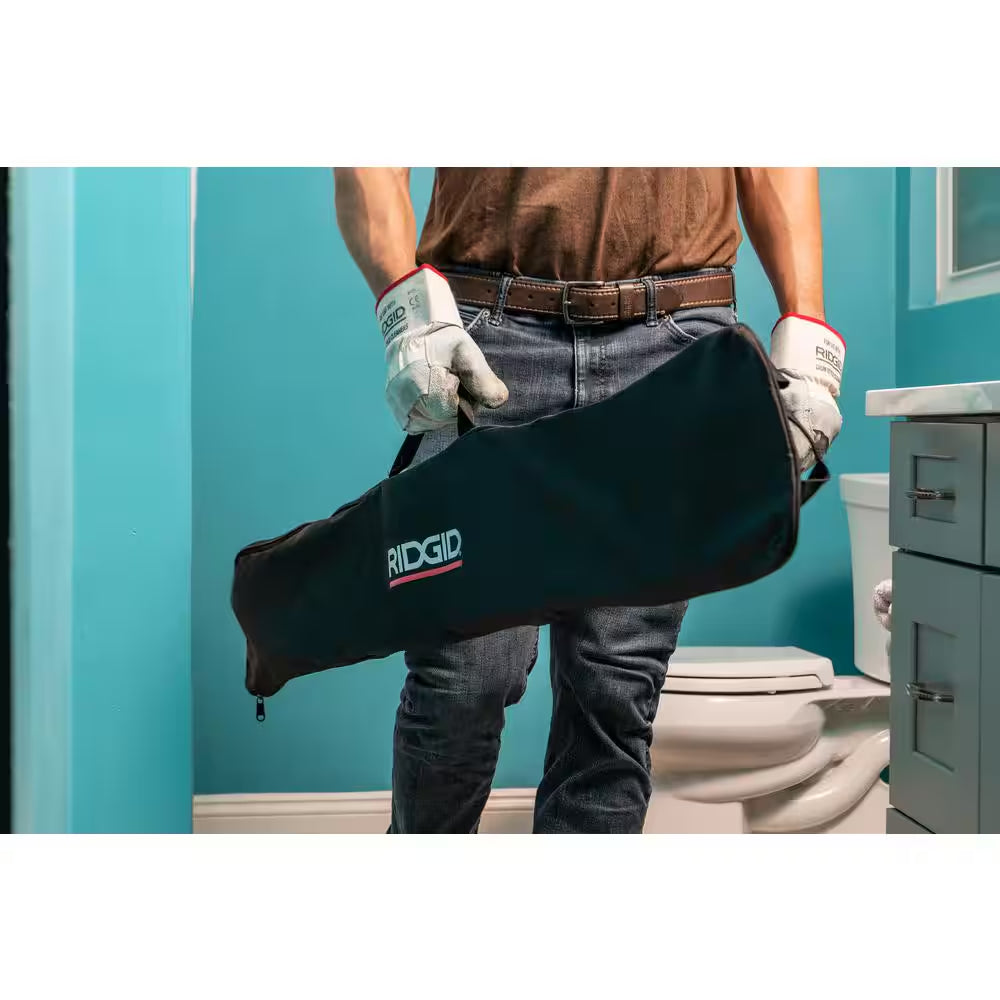 K-6P Hybrid Toilet Snake Auger, 6 Ft. Cable with Integrated Bulb Head and Convenient Storage Bag Bundle