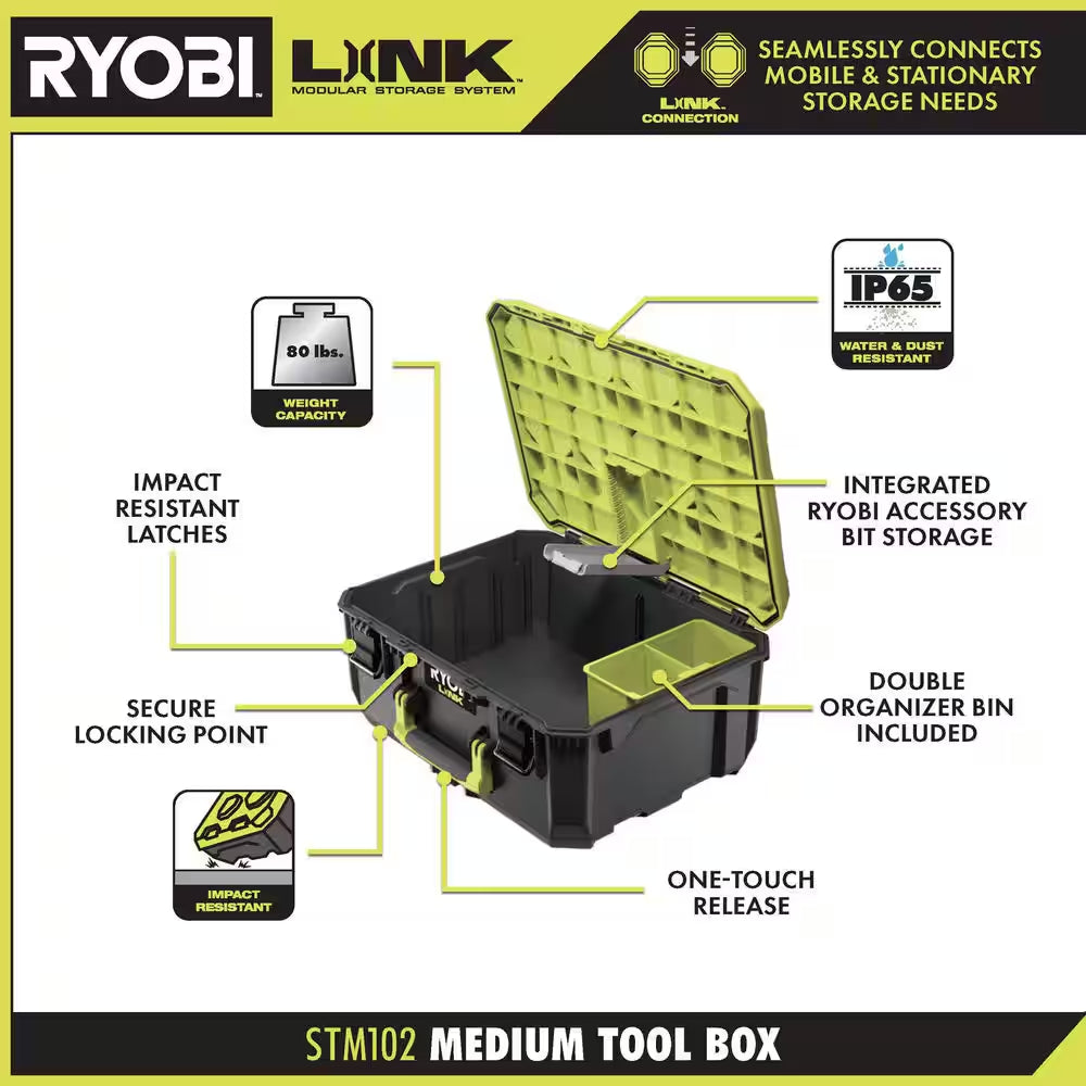 22.2 In. LINK Rolling Tool Box with Medium Tool Box, Standard Tool Box, and Tool Crate
