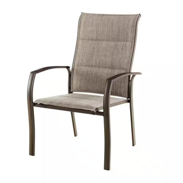 Oversized Padded Sling Stack Outdoor Dining Chair in Riverbed