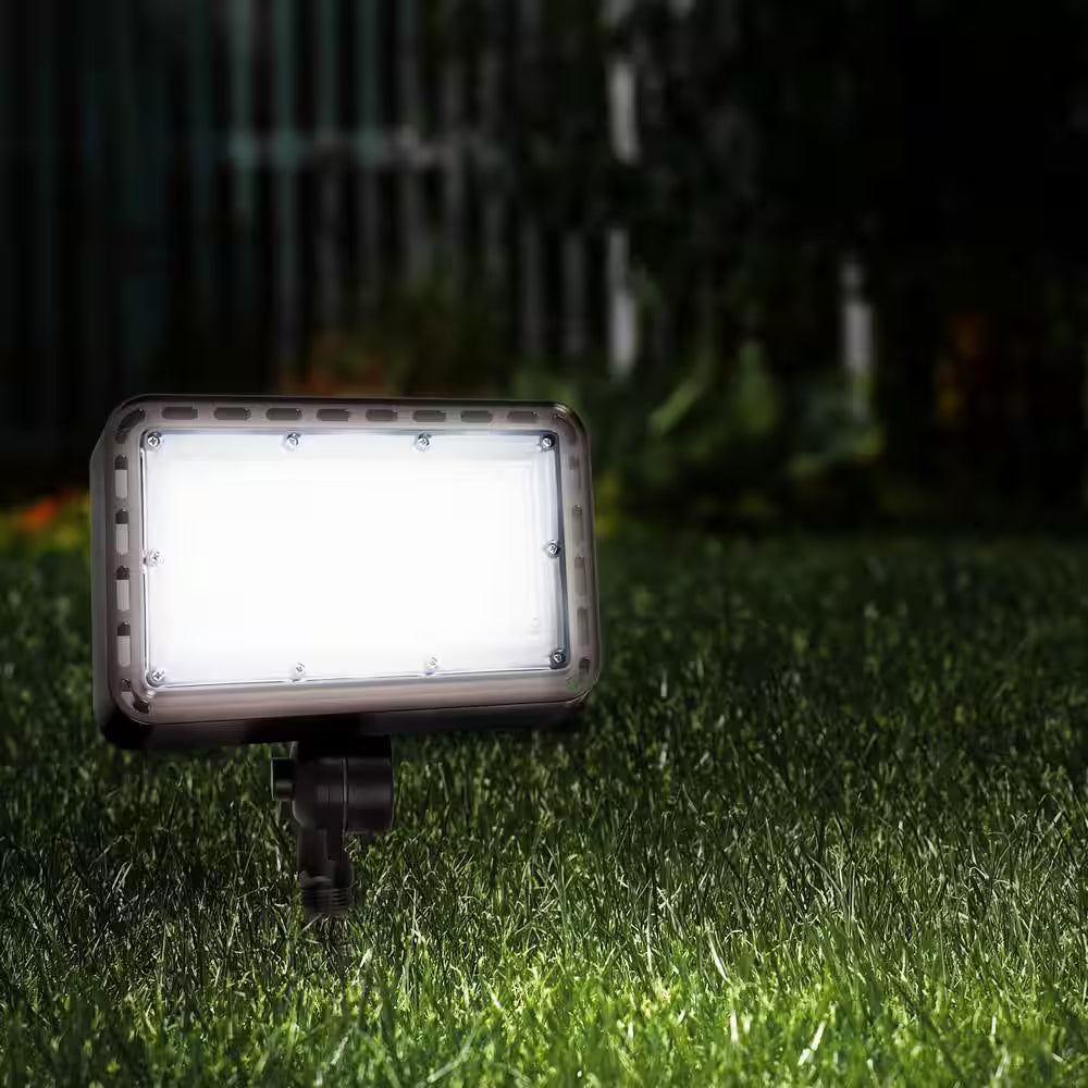 4000/6000/8000 Lumen Select Integrated LED Selectable 5CCT Bronze Dusk to Dawn Commercial Ground/Wall Flood Light
