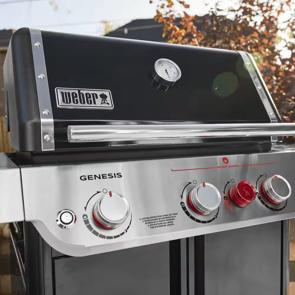 Genesis E-325 3-Burner Liquid Propane Gas Grill in Black with Large Sear Zone