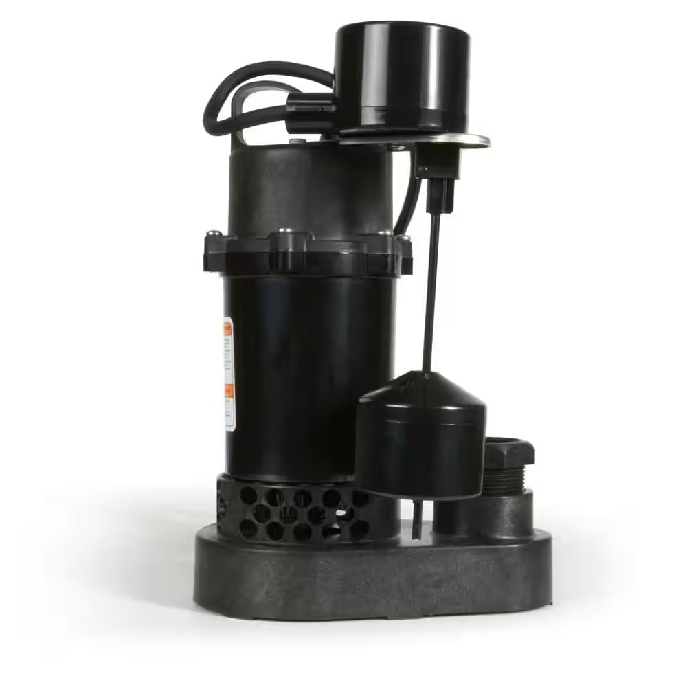 1/2 HP Aluminum Submersible Sump Pump Vertical Switch