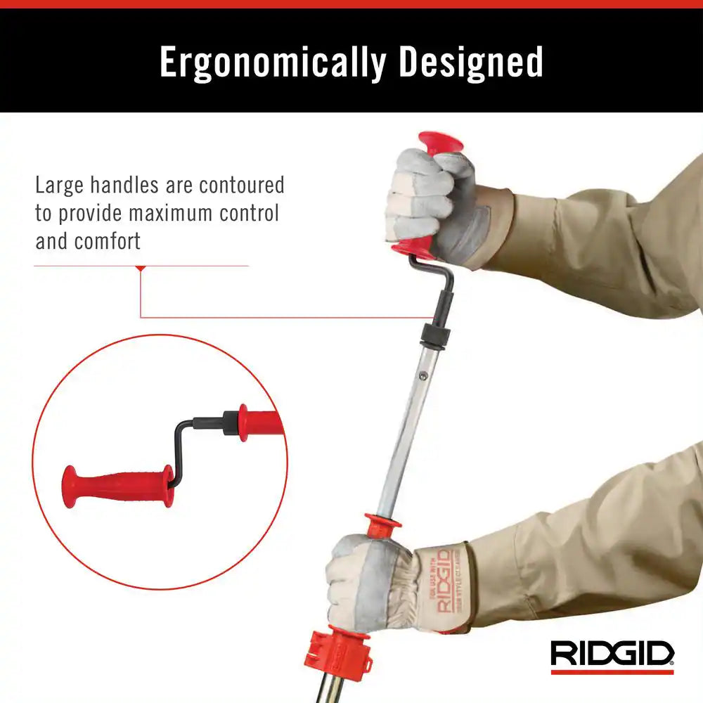 K-6P Hybrid Toilet Snake Auger, Cable Extends to 6 Ft. with Integrated Bulb Head (Manual or Cordless Drill Operated)