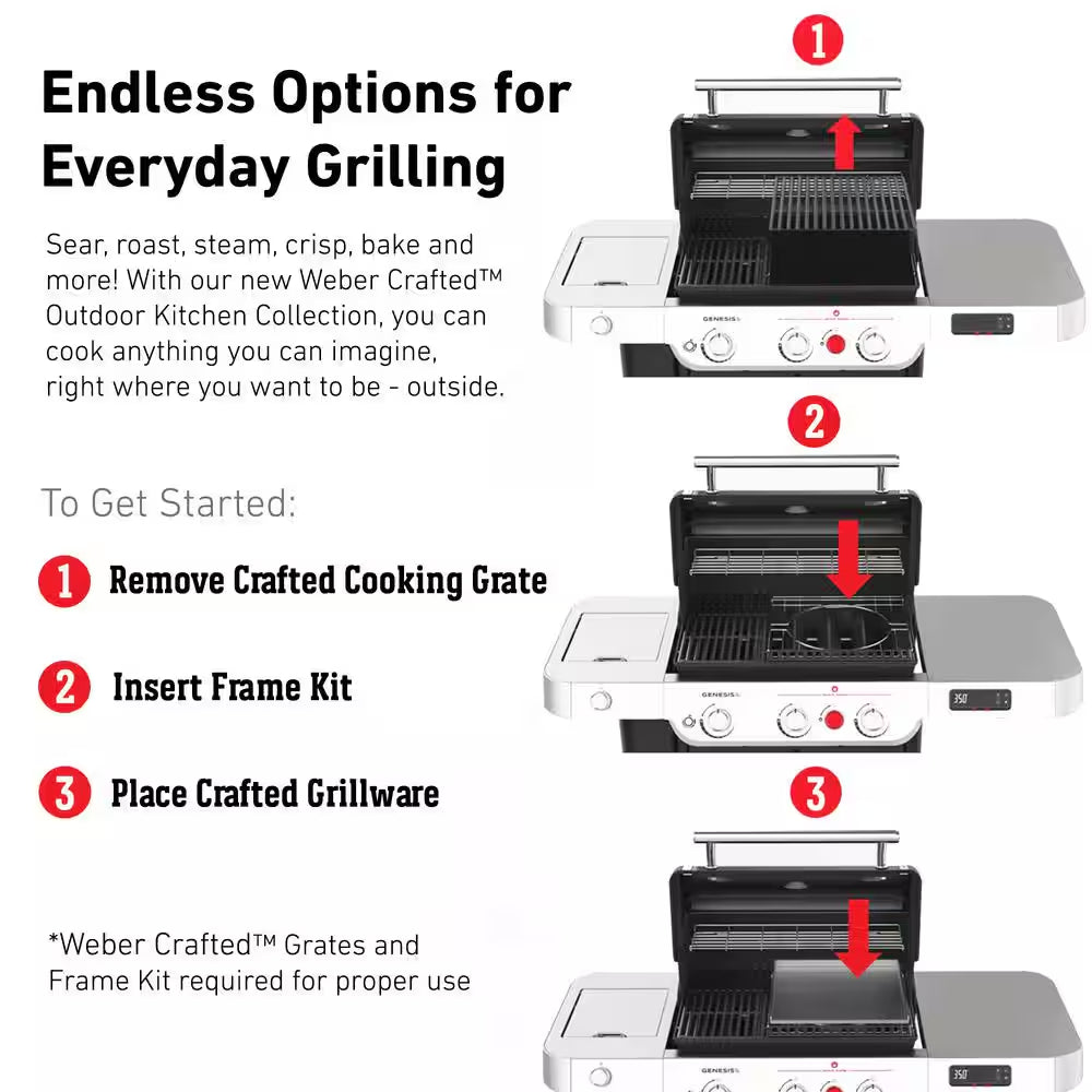 Genesis E-325 3-Burner Liquid Propane Gas Grill in Black with Large Sear Zone
