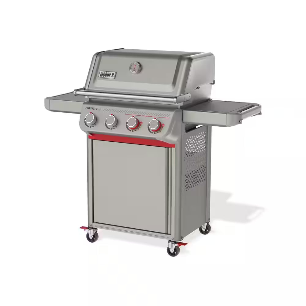 Spirit E-425 4-Burner Liquid Propane Gas Grill in Titanium with Premium Grill Cover