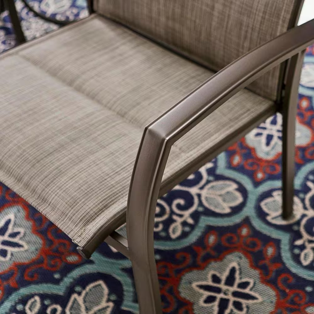 Oversized Padded Sling Stack Outdoor Dining Chair in Riverbed