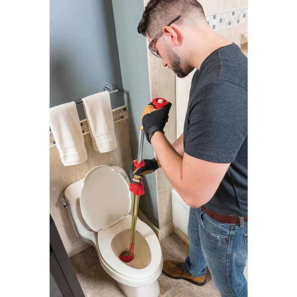 K-6P Hybrid Toilet Snake Auger, 6 Ft. Cable with Integrated Bulb Head and Convenient Storage Bag Bundle
