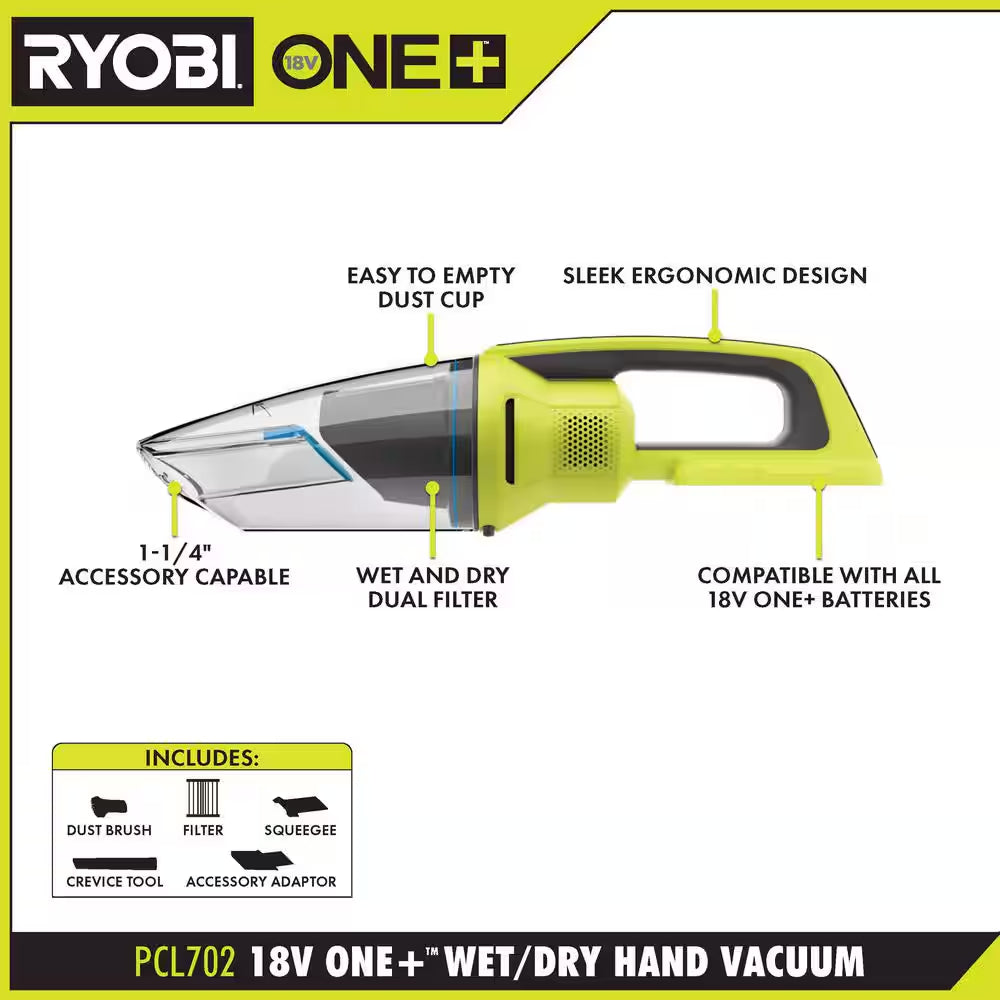 ONE+ 18V HIGH PERFORMANCE Kit W/ 4.0 Ah Battery, 2.0 Ah Battery, Charger, & FREE ONE+ Cordless Wet/Dry Hand Vacuum