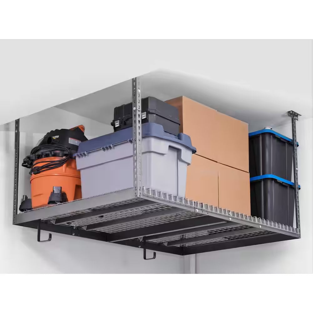 Versarac Gray Adjustable Steel Overhead Garage Storage Rack (48 in W X 96 in D)