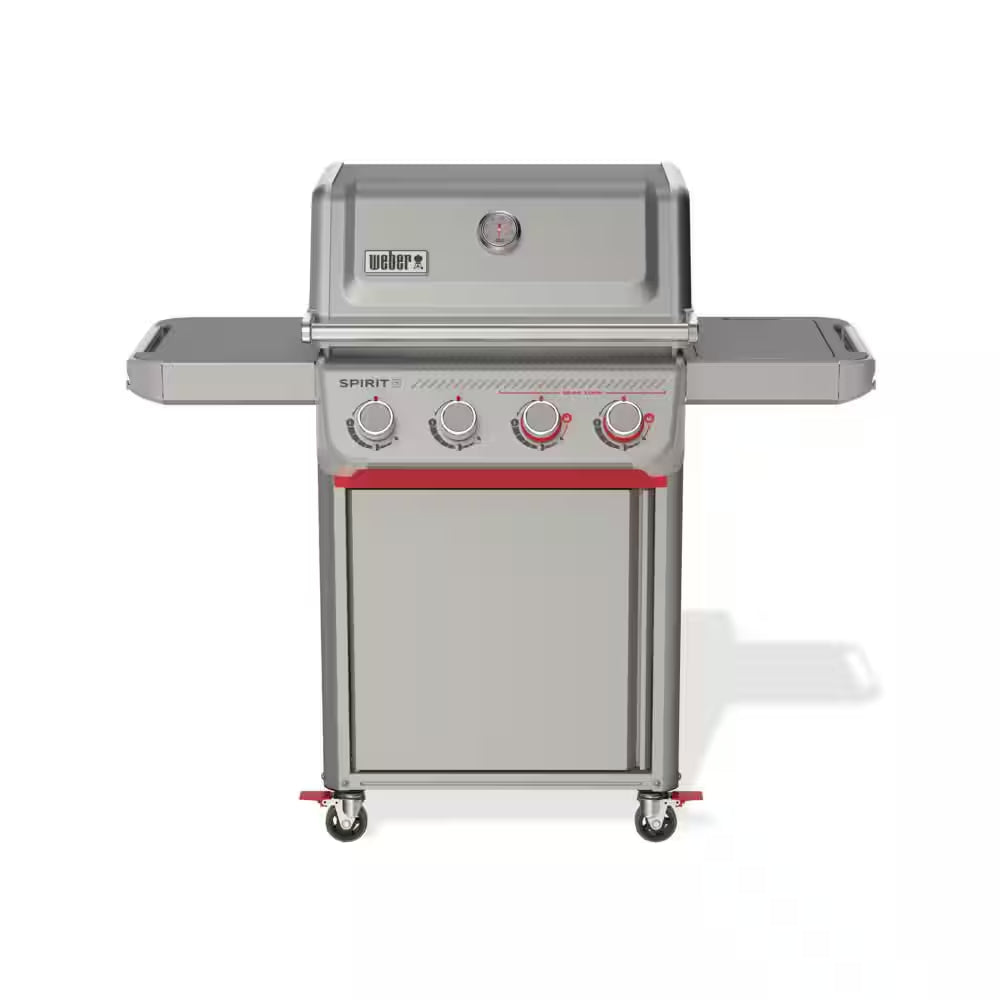 Spirit E-425 4-Burner Liquid Propane Gas Grill in Titanium with Premium Grill Cover