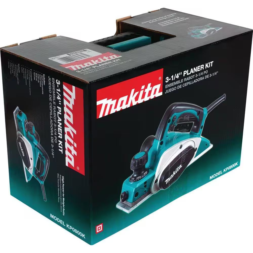 6.5 Amp 3-1/4 In. Corded Handheld Planer Kit with Blade Set, Hard Case