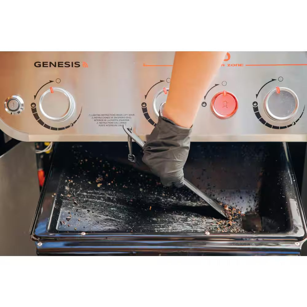 Genesis E-435 4-Burner Natural Gas Grill in Black with Side Burner