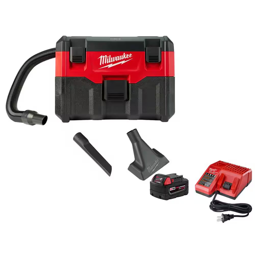 M18 18-Volt 2 Gal. Lithium-Ion Cordless Wet/Dry Vacuum with M18 XC 5.0 Ah Starter Kit