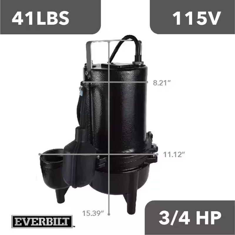 3/4 HP Sewage Ejector Pump