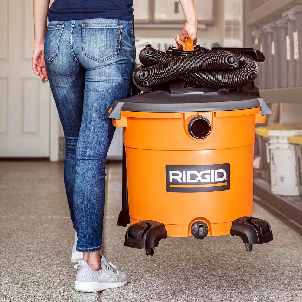 16 Gal. 5.0 Peak HP NXT Shop Vacuum Wet Dry Vac with General Debris Filter, Locking Hose and Attachments HD1640