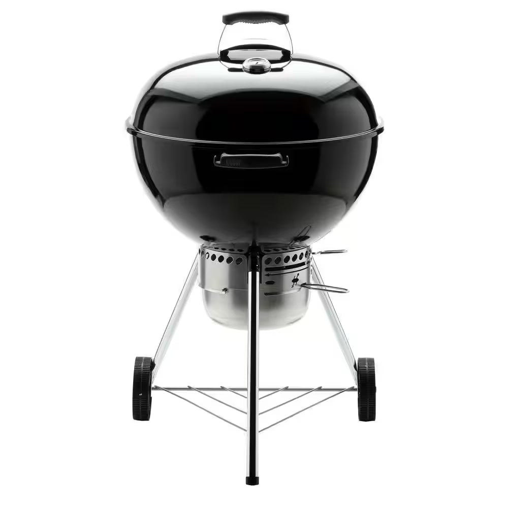 Original Kettle Premium 22 In. Charcoal Grill in Black with Built-In Thermometer with Premium Grill Cover