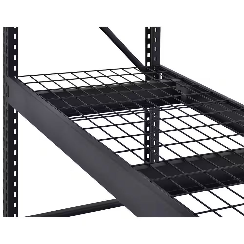 4-Shelf Metal Industrial Duty Freestanding Garage Storage Shelving Unit in Black (77 In. W X 72 In. H X 24 In. D)