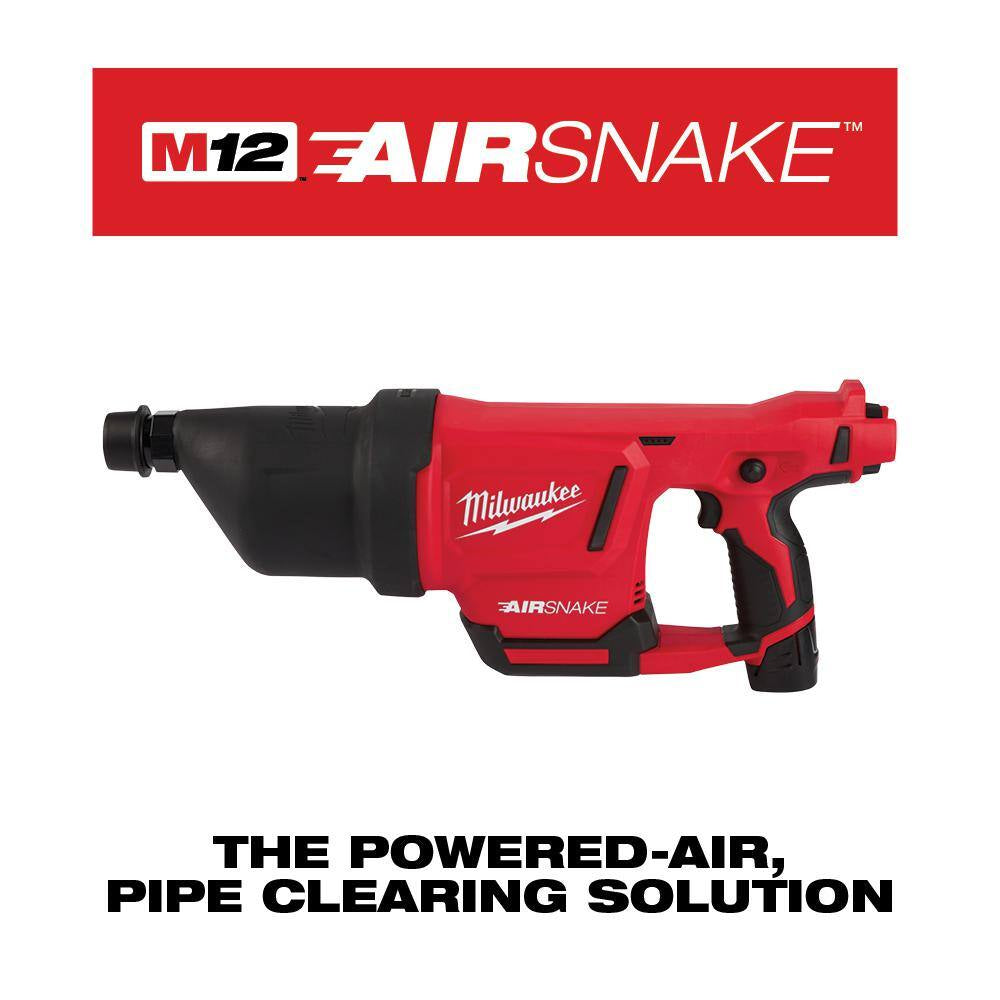 M12 12V Lithium-Ion Cordless Drain Cleaning Airsnake Air Gun Kit with M12 HACKZALL Reciprocating Saw
