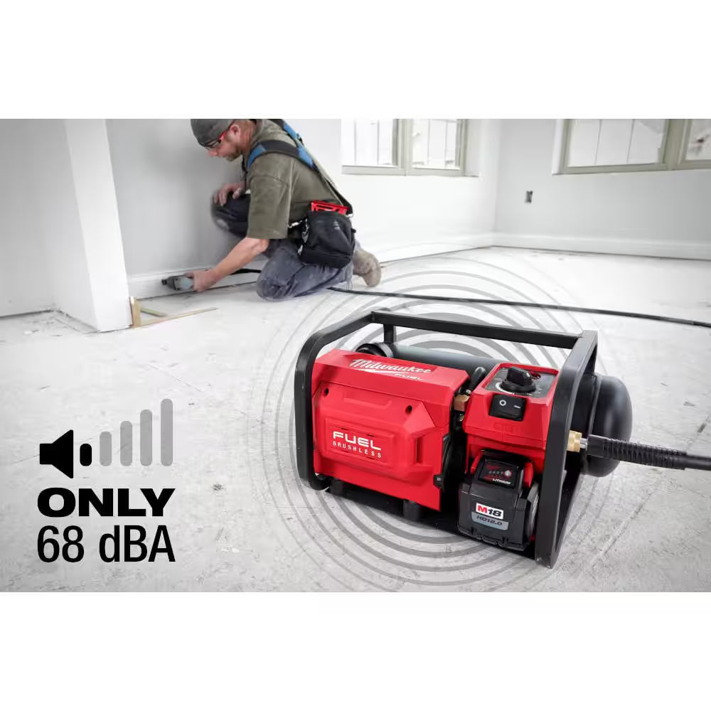 M18 FUEL 18-Volt Lithium-Ion Brushless Cordless 2 Gal. Electric Compact Quiet Compressor (2-Tool)