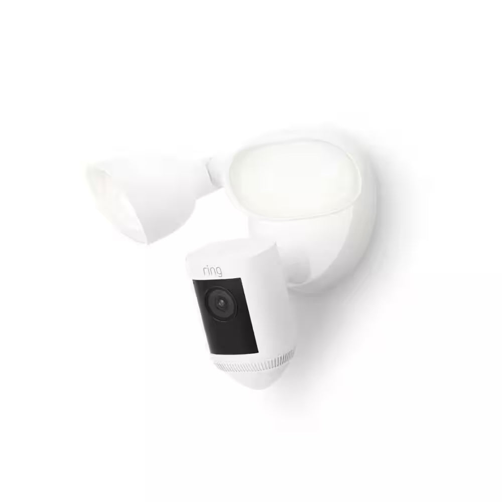 Floodlight Cam Pro Wired Security Camera with 2K Video,  Vision, 2 LED Lights, and 3D Motion Detection - Black