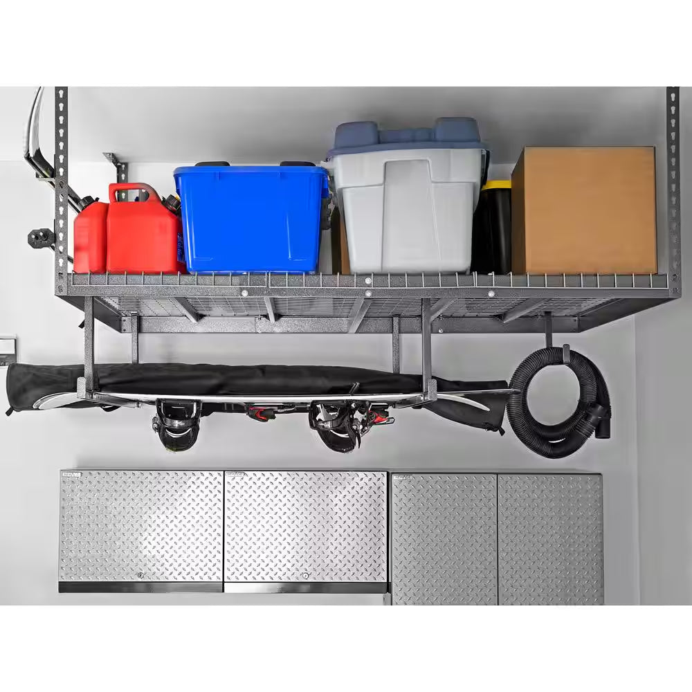 Versarac Gray Adjustable Steel Overhead Garage Storage Rack (48 in W X 96 in D)