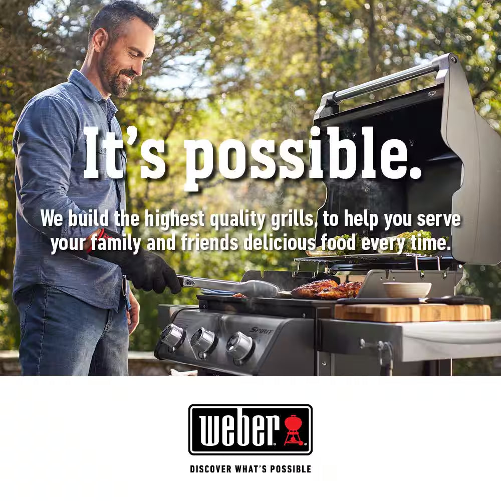 Spirit SB-E-425 4-Burner Natural Gas Grill in Black with Sear Zone,  Works Compatibility, and Grill Cover