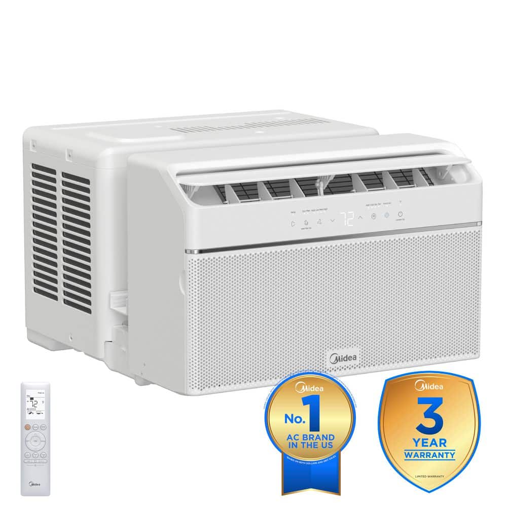 12,000 BTU U+ Smart Inverter Window Air Conditioner for Rooms up to 550 Sq. Ft. with Dual Filter, Remote in White