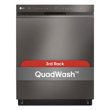 24 in. PrintProof Black Stainless Steel Front Control Dishwasher