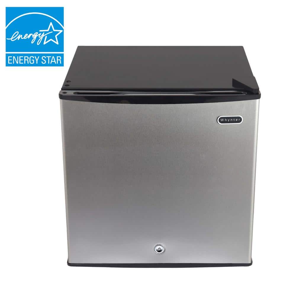 2.1 cu. ft. Manual Defrost Upright Freezer Mini Freezer with Lock and Reversible Door in Stainless Steel