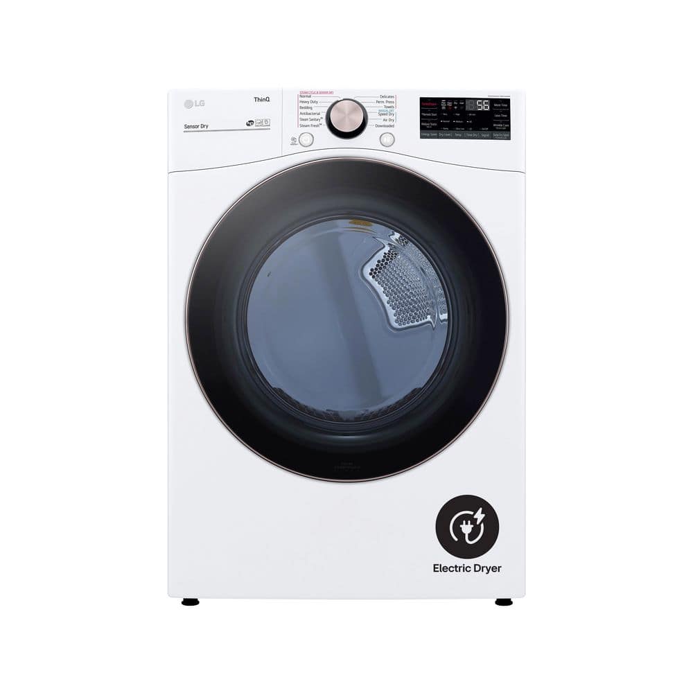 7.4 Cu. Ft. Vented SMART Stackable Electric Dryer in Black Steel with TurboSteam and Sensor Dry Technology